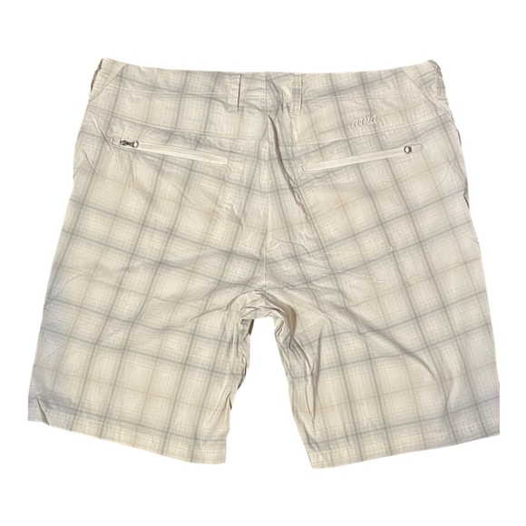 Avia Cream and Gray Athletic Shorts with Plaid Design - Picture 2 of 13